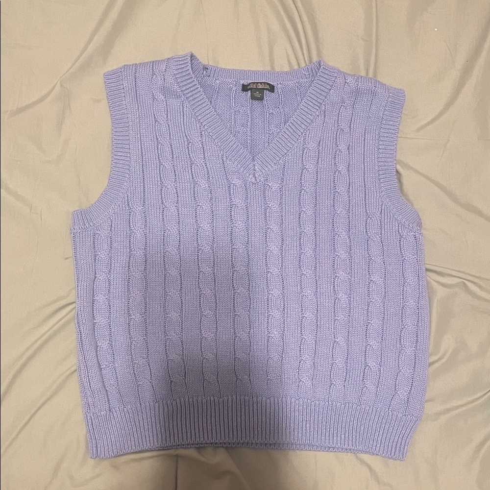 Jordy Blue/Periwinkle Cable Knit Sweater Vest